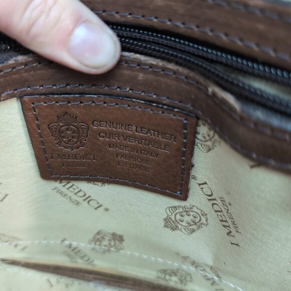 I Medici Firenze Brown Leather Satchel Handbag Women’s Small - Picture 12 of 13